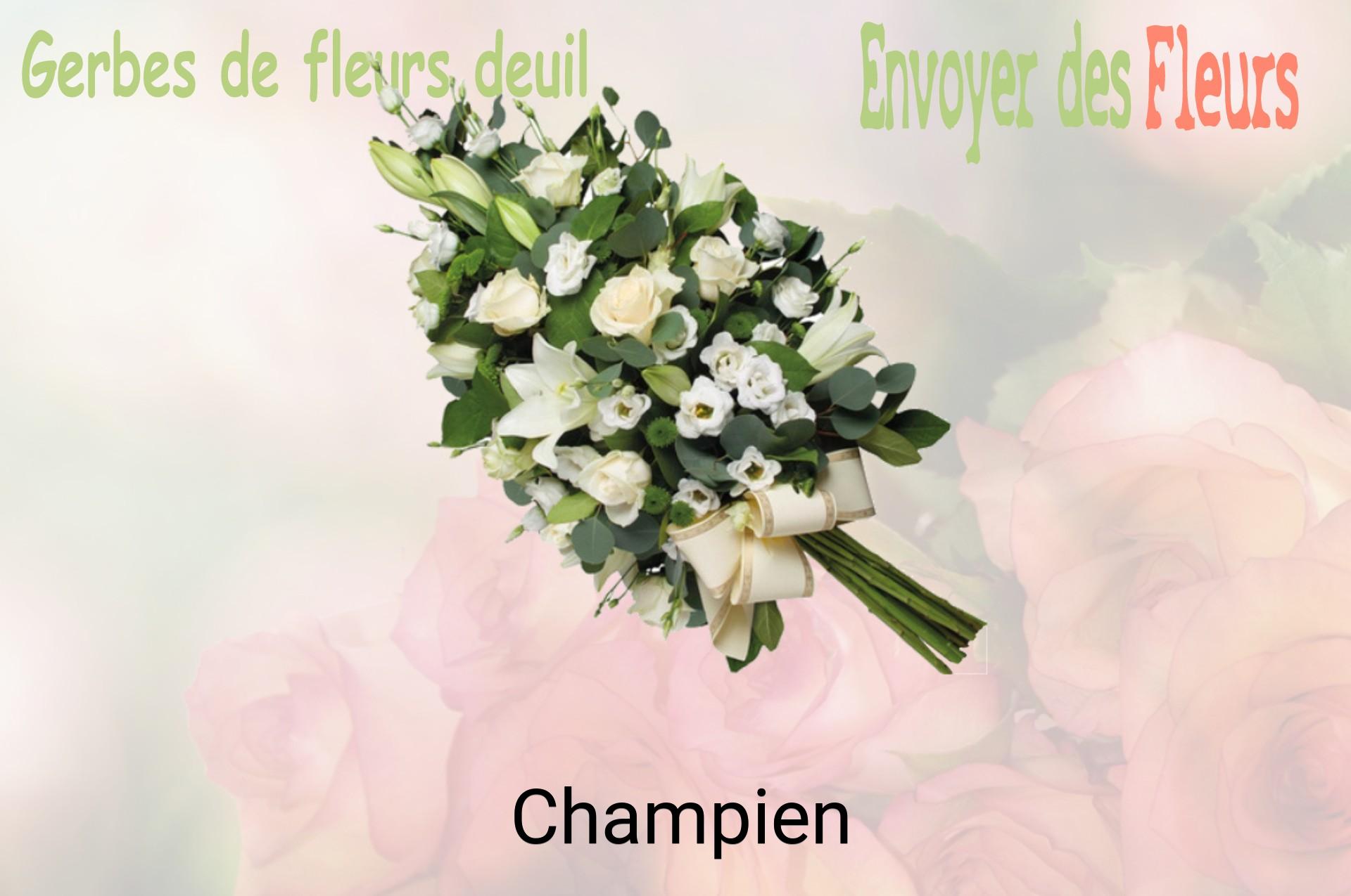 Gerbe de fleurs de deuil livrée à Champien